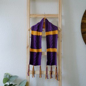 Knitted Lakers SFSU LSU Purple Yellow Color Scarf